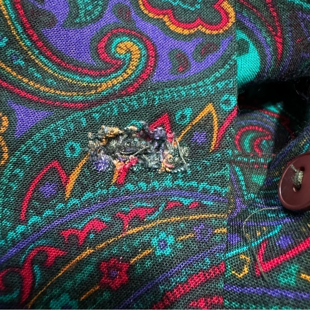 R.E.O. Originals Vintage Multicolored Long Sleeves Round Neck Midi Dress Size 14 - Picture 16 of 16